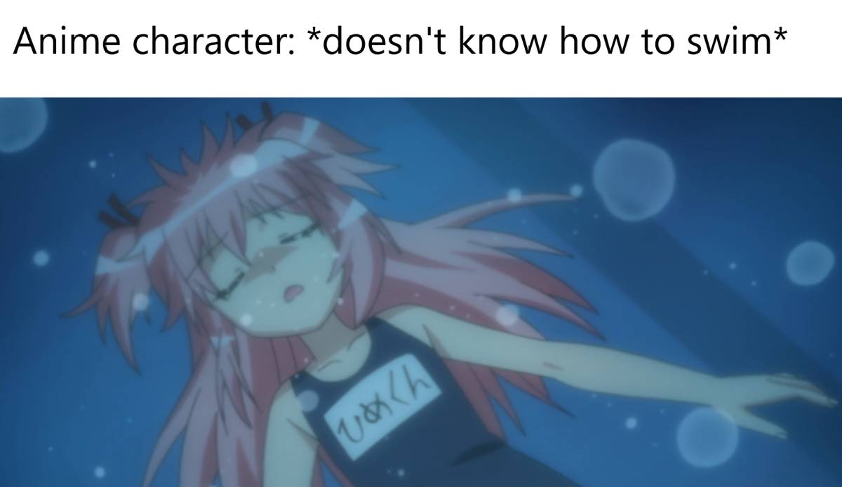 meme anime tentang berenang