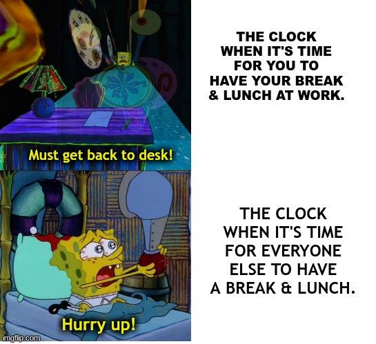 meme SpongeBob tentang istirahat