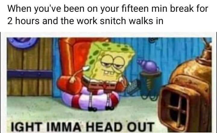 meme SpongeBob tentang istirahat