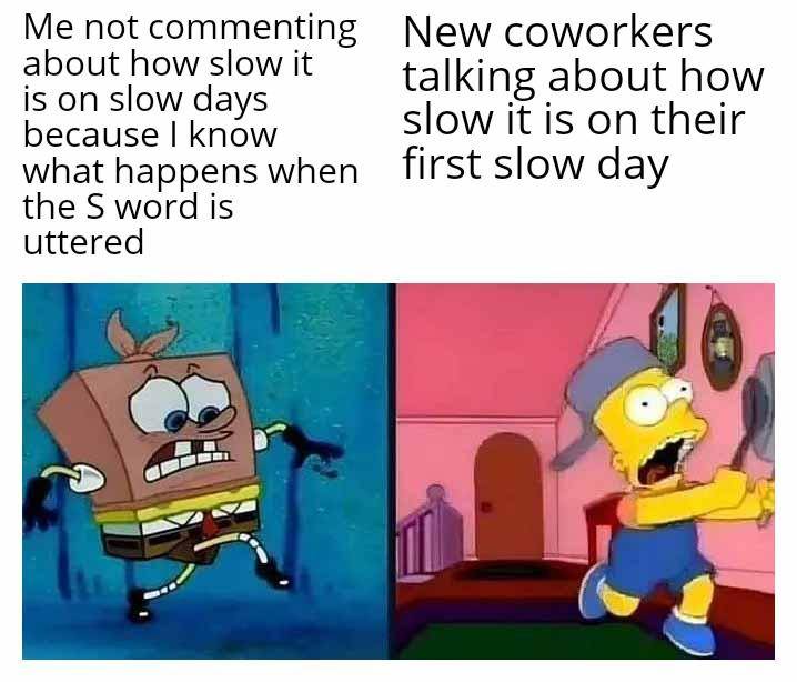 meme SpongeBob tentang rekan kerja 
