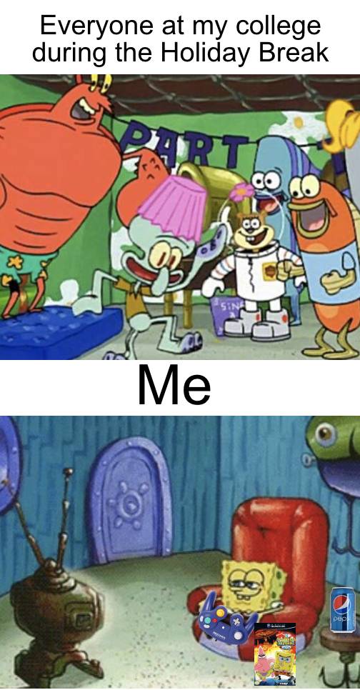 meme SpongeBob tentang istirahat