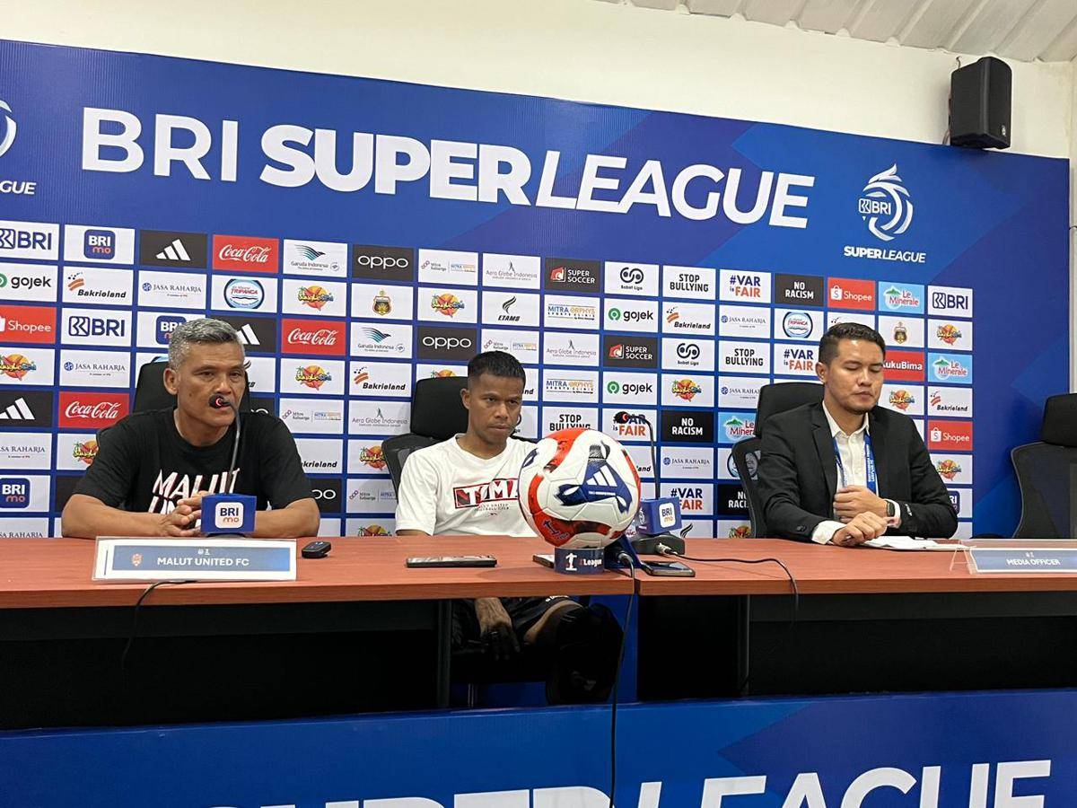 Konferensi pers Malut United usai laga menghadapi Bhayangkara Presisi Lampung FC. (IDN Times/Muhaimin)