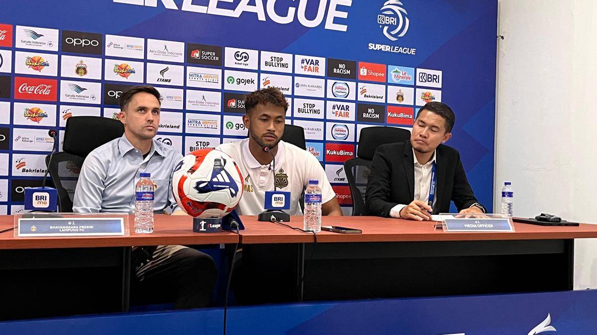 Konferensi pers Bhayangkara Presisi Lampung FC usai laga menghadapi Malut United. (IDN Times/Muhaimin)