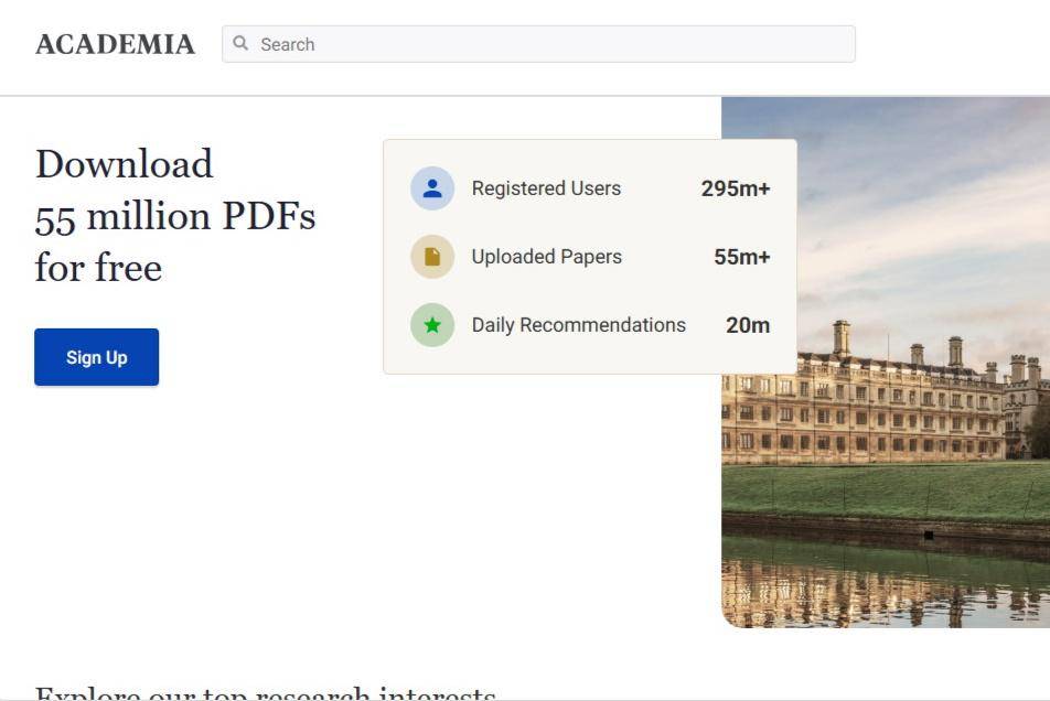 tangkapan layar website Academia 