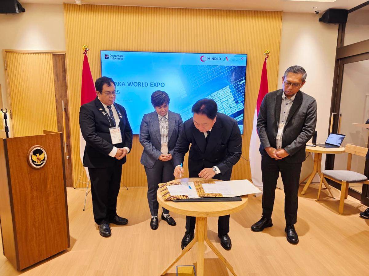 PT Indonesia Asahan Aluminium (Inalum) resmi menandatangani Heads of Agreement (HoA) dengan perusahaan energi dan komoditas global, Vitol, dalam perhelatan World Expo 2025 Osaka (dok.Inalum)