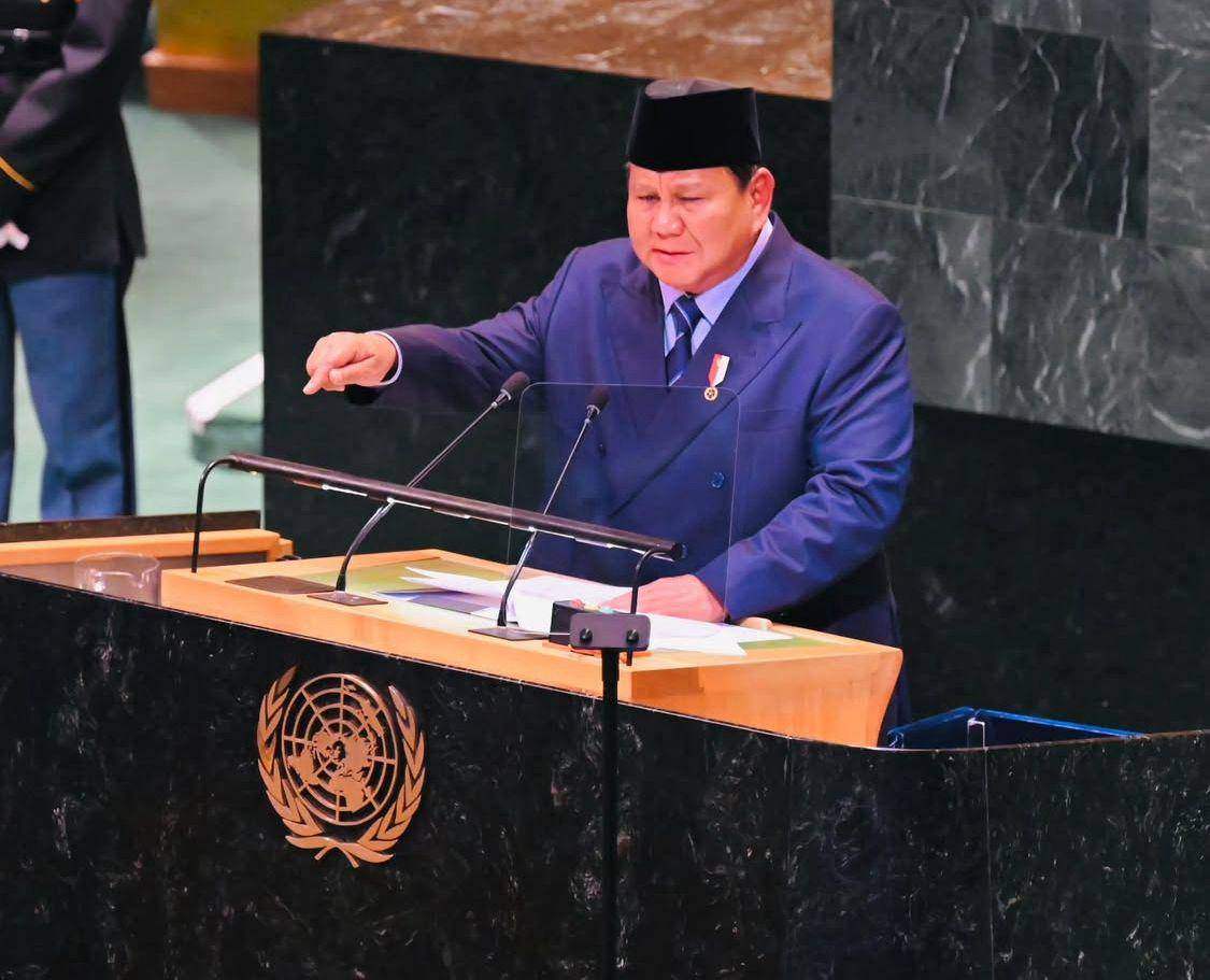 Presiden Prabowo berpidato di Sidang Umum PBB. (Sumber: Instagram @sekretariat.kabinet)