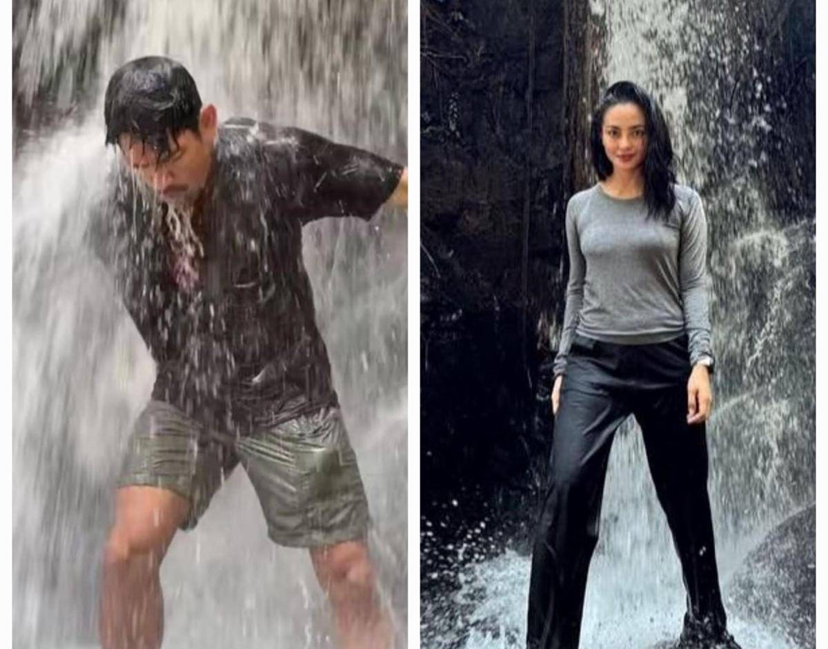 potret Ibnu Jamil dan Ririn Ekawati ajak Yaya liburan ke curug