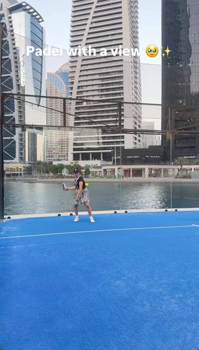potret Tasya Farasya main padel di Dubai 
