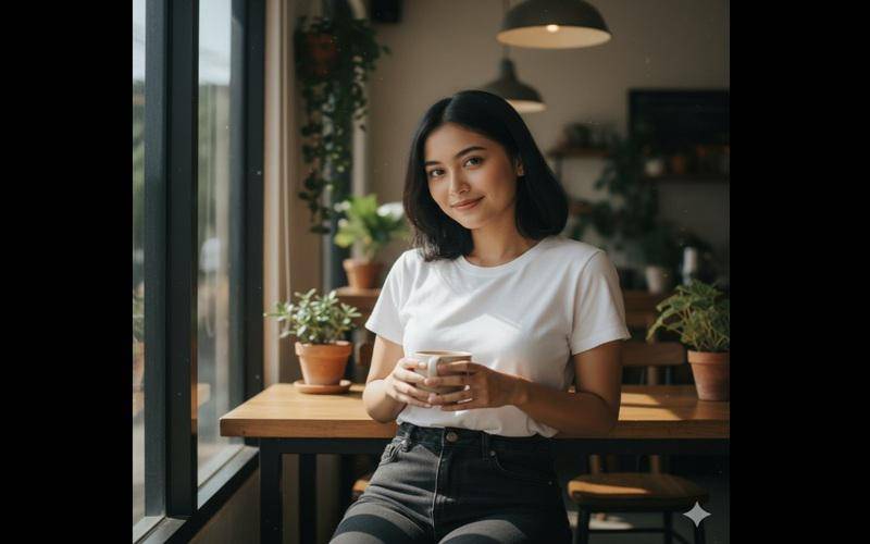 hasil foto prompt yang menampilkan detail fisik lebih spesifik