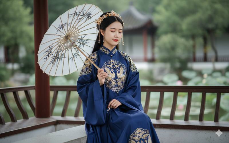 foto pakai Hanfu dengan Gemini AI 