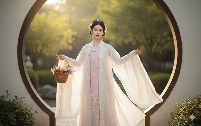 foto pakai Hanfu dengan Gemini AI 