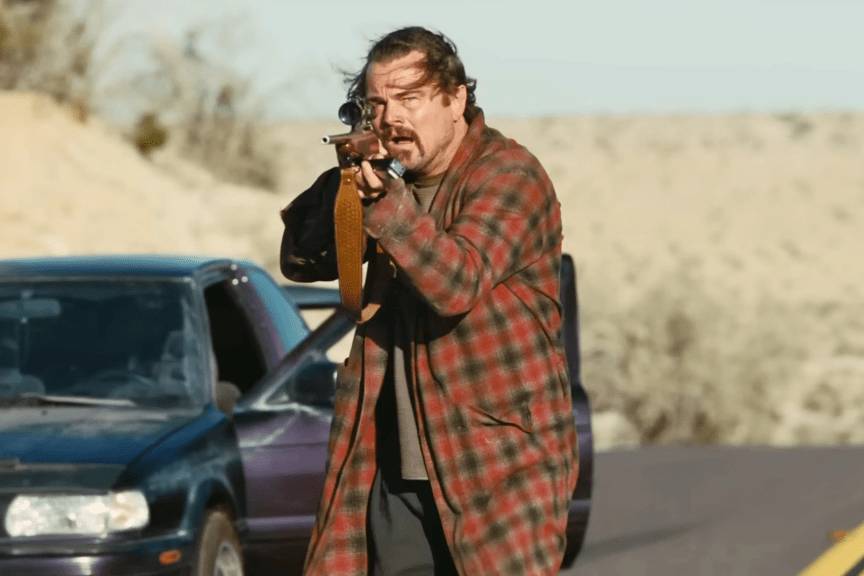 Leonardo DiCaprio dalam film One Battle After Another. 