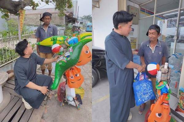 Anwar BAB Belanjakan Sembako Pedagang Balon (Instagram.com/anwar_bab)
