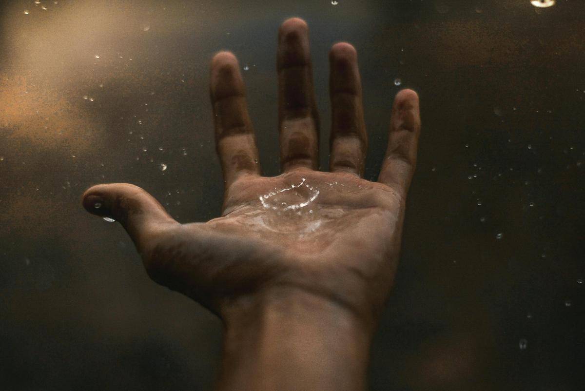 ilustrasi tangan menyentuh air hujan (pexels.com/Fabiano Rodrigues)