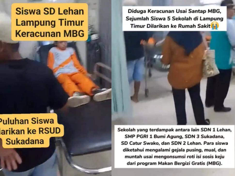 Peristiwa keracunan diduga usai menyantap program MBG dialami puluhan siswa di Lampung Timur.