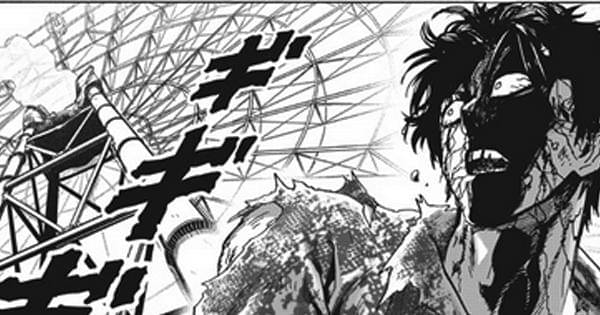 Sweet Mask menyadari bianglala di belakangnya akan runtuh - One Punch Man