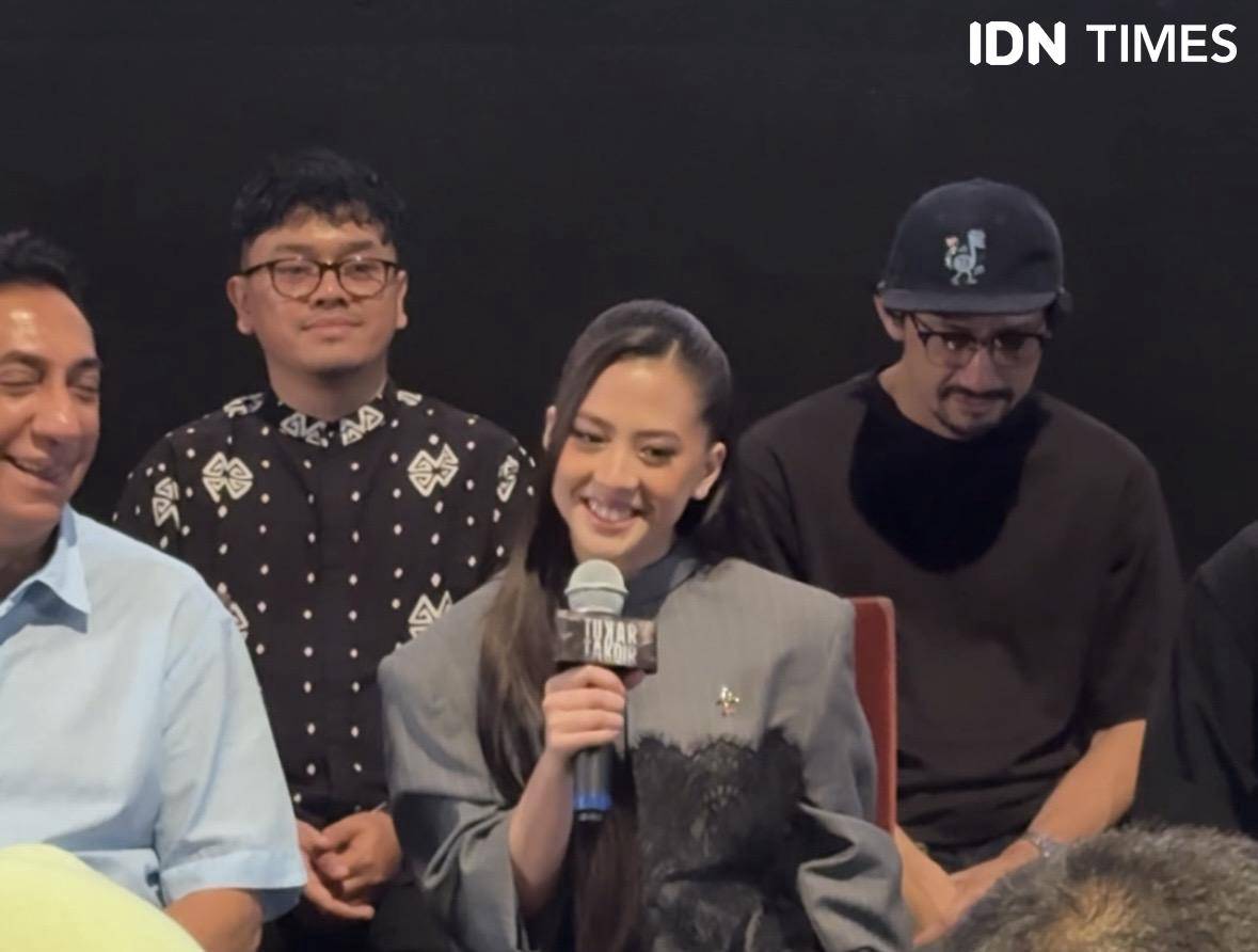 momen konferensi pers film Tukar Takdir pada Kamis (25/9/2025)