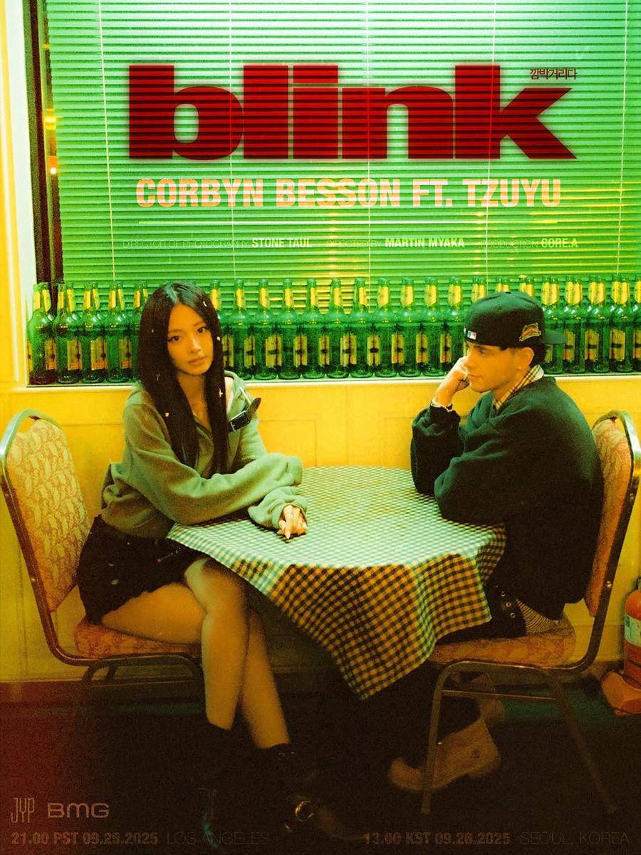 poster lagu "Blink" Corbyn Besson feat. Tzuyu TWICE