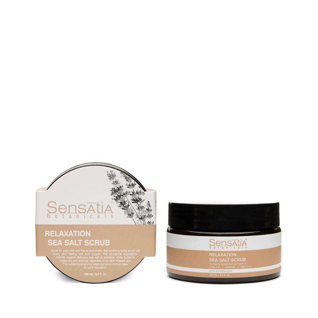Sensatia Botanicals Relaxation Sea Salt Scrub (shopee.co.id/Sensatia Official Shop)