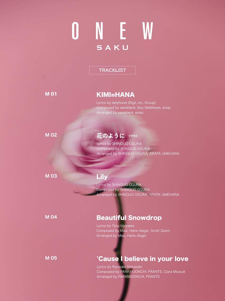 tracklist album Jepang SAKU dari Onew SHINee 