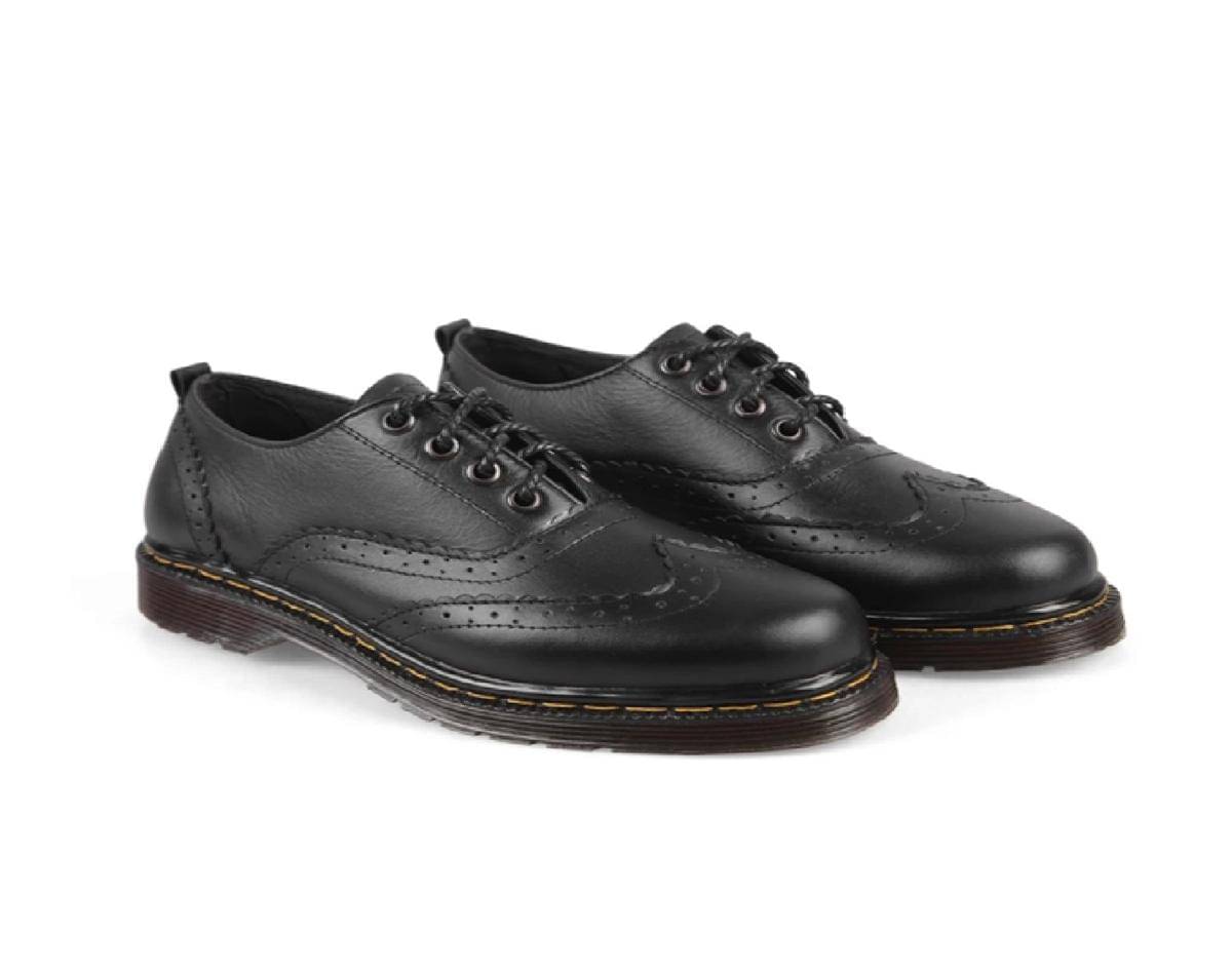 Azcost Sepatu Boots Pria Wingtip Black (shopee.co.id/Azcost Official Store)