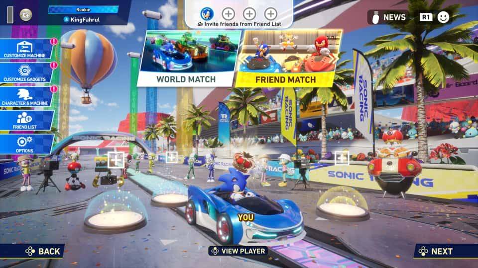 Screenshot versi PS5 dari Sonic Racing: Crossworlds, diambil Fahrul Nurullah. (Dok. SEGA/Sonic Racing Crossworlds).