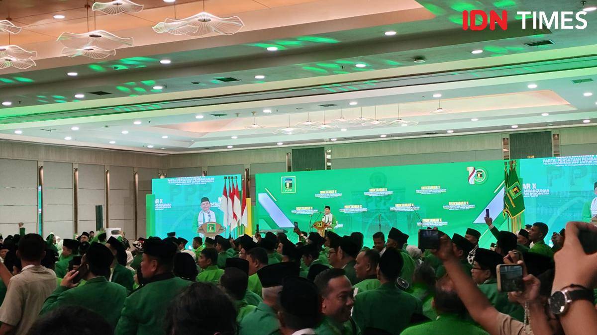Ketua Umum PPP, Muhamad Mardiono saat Muktamar X (IDN Times/Yosafat Diva Bayu Wisesa)