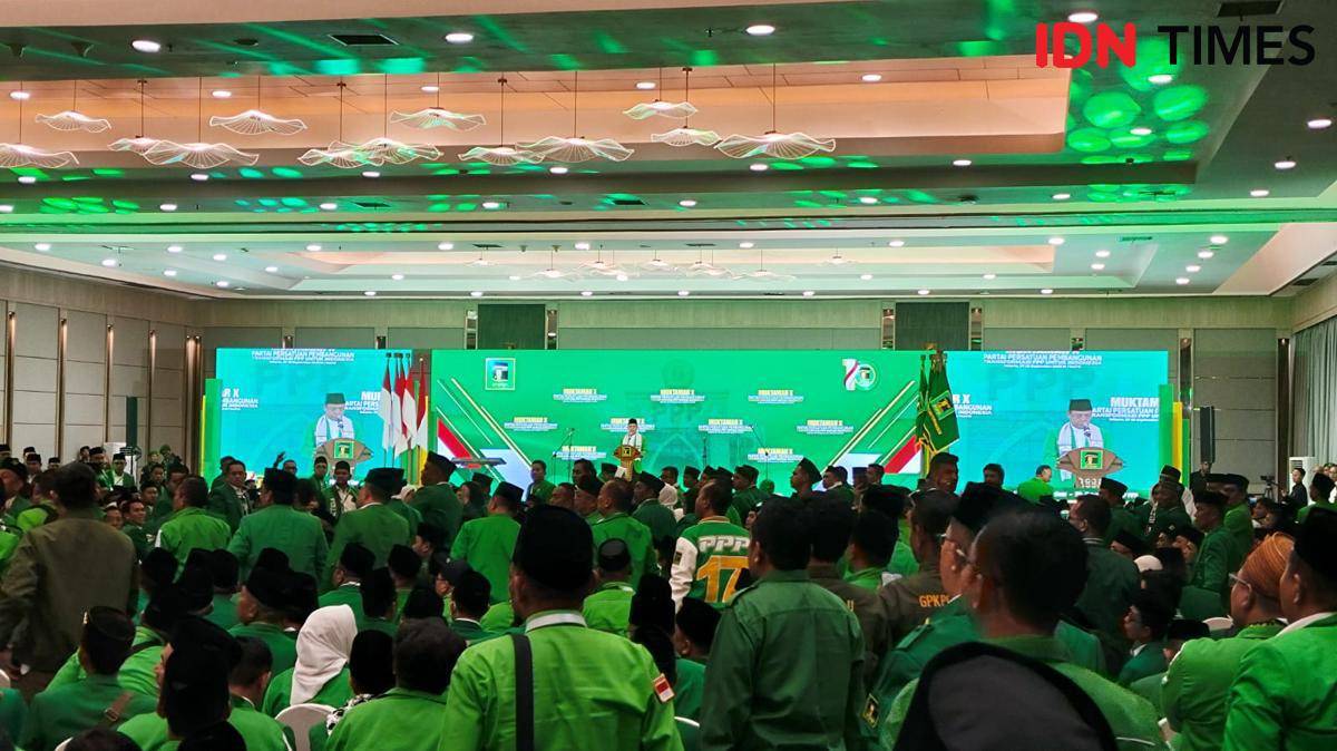 Ketua Umum PPP, Muhamad Mardiono saat Muktamar X (IDN Times/Yosafat Diva Bayu Wisesa)