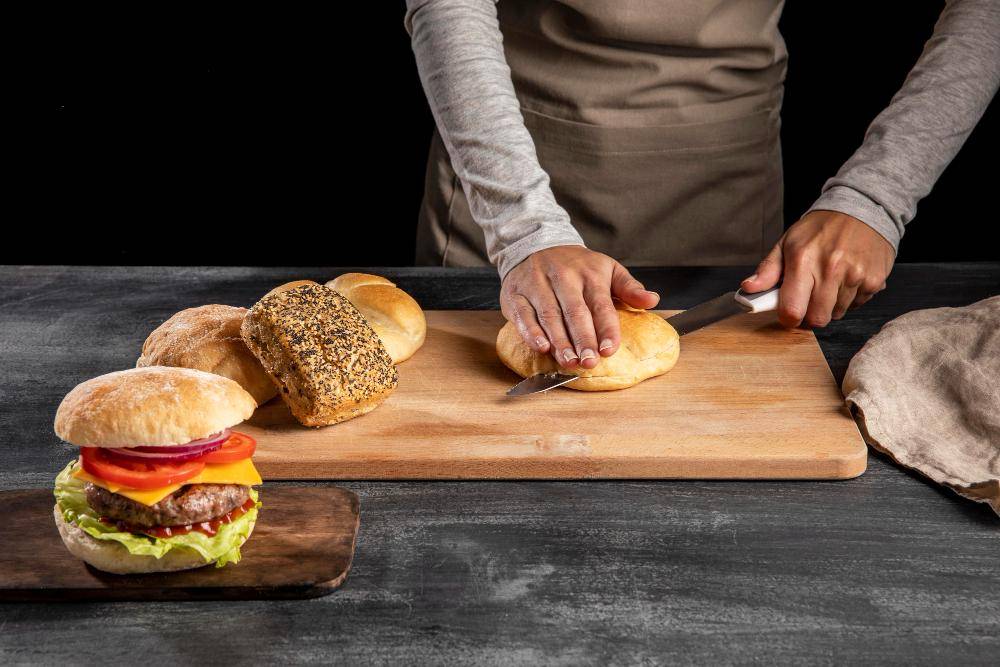 ilustrasi membuat burger