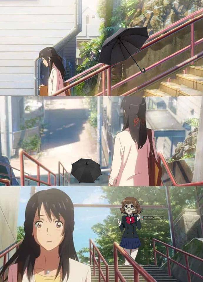 meme anime tentang payung