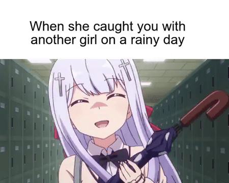 meme anime tentang payung