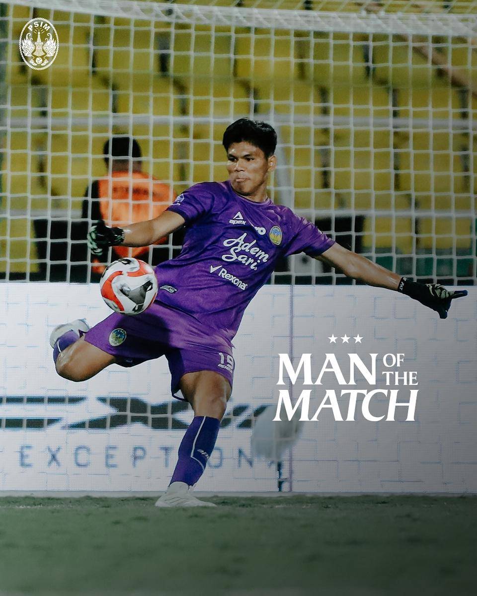 Cahya Supriadi jadi Man of the Match pada laga melawan PSM Makassar di Stadion B.J. Habibie, Sabtu (27/9/2025). (instagram.com/psimjogja_official)
