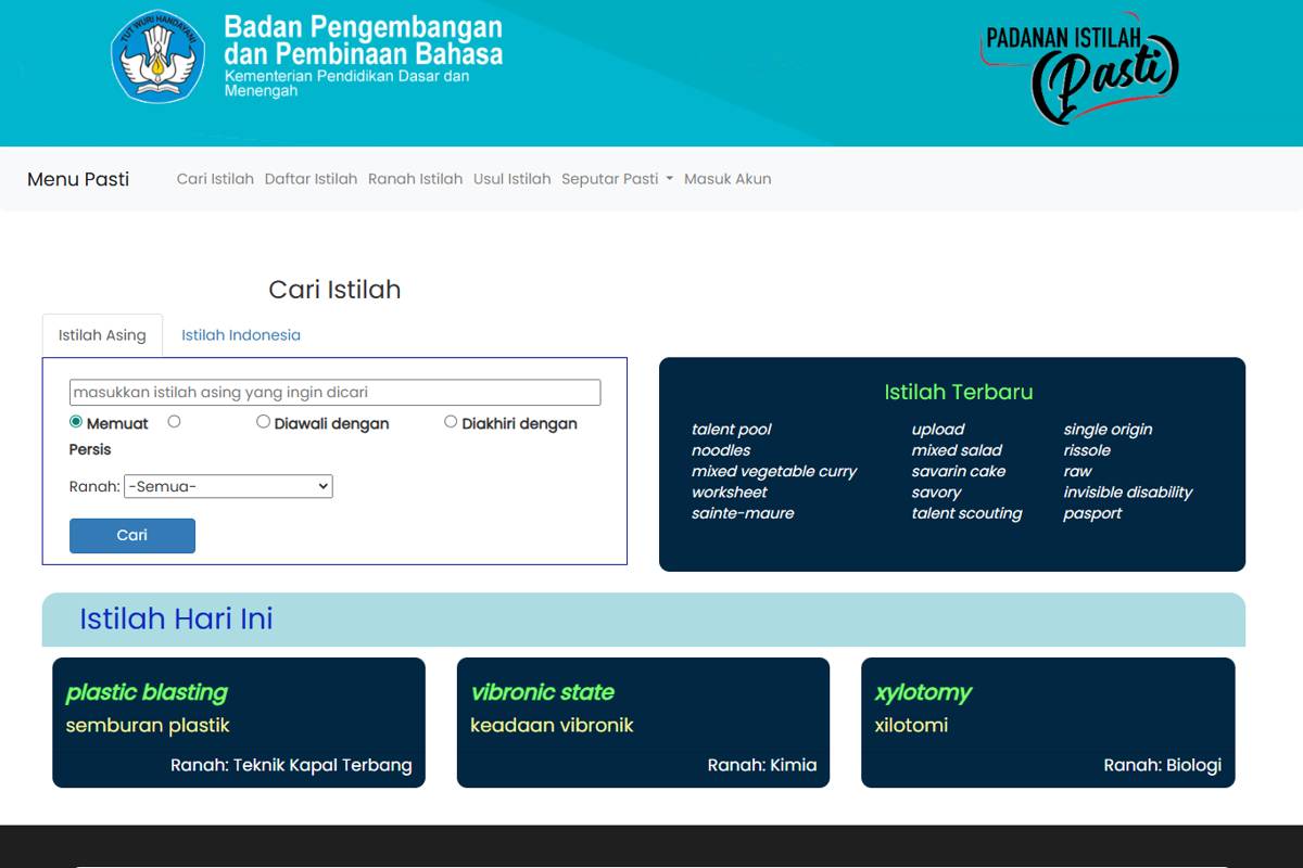 situs Pasti (pasti.kemdikbud.go.id)