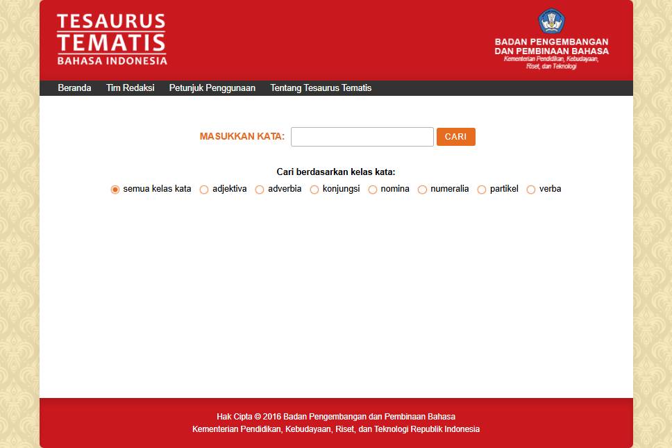 situs Tesaurus Tematis (tesaurus.kemendikdasmen.go.id)