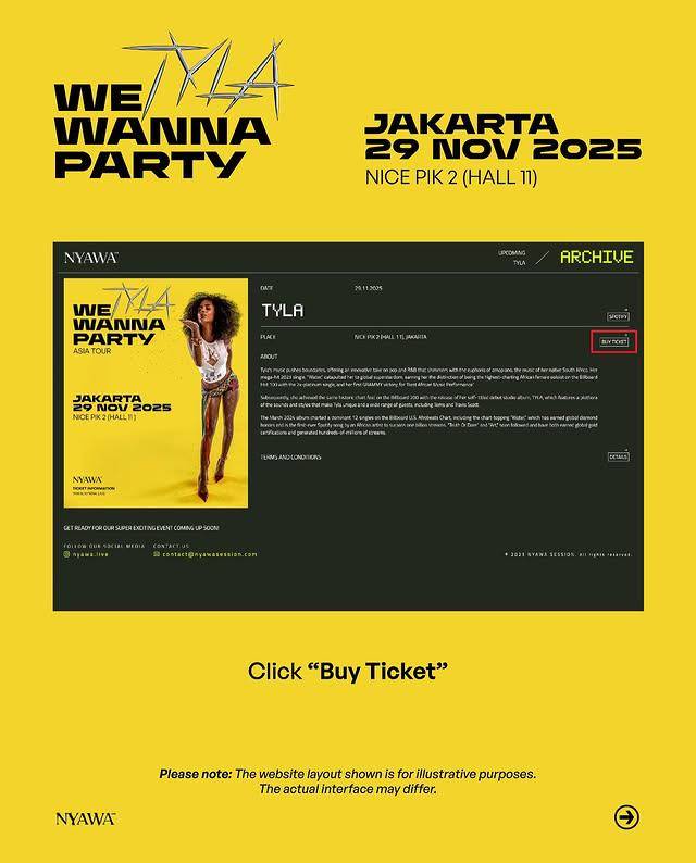 harga tiket konser Tyla “We Wanna Party” di Indonesia 2025 dan cara belinya