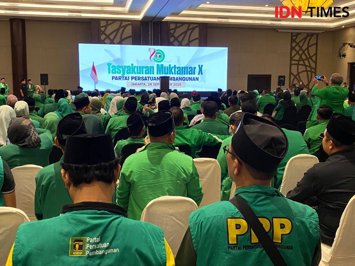 Tasyakuran Agus Suparmanto terpilih menjadi Ketua Umum PPP di Discovery Hotel, Ancol, Jakarta Utara, Minggu (28/9/2025).