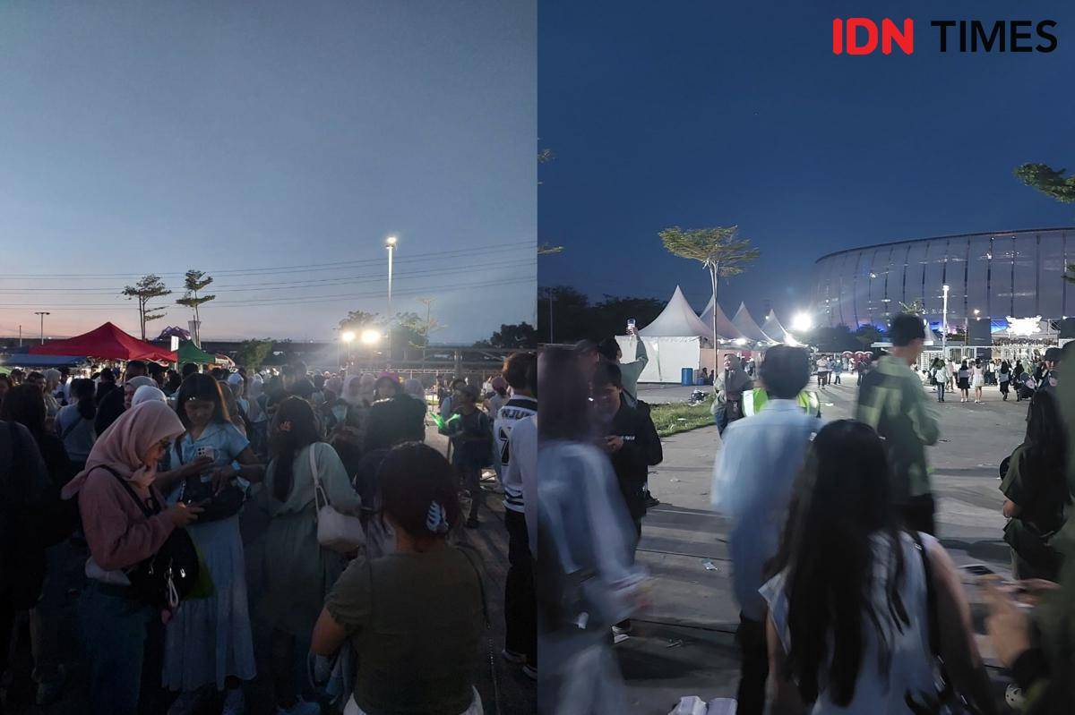 suasana di sekitar venue konser NCT Dream hari kedua di JIS (IDN Times/Nisa Zarawaki)