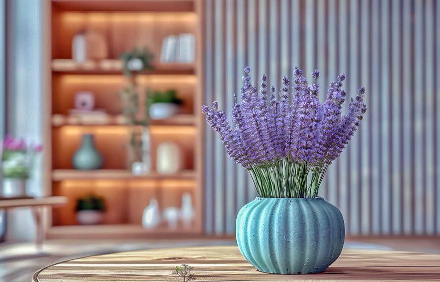 ilustrasi tanaman hias lavender untuk dekorasi meja