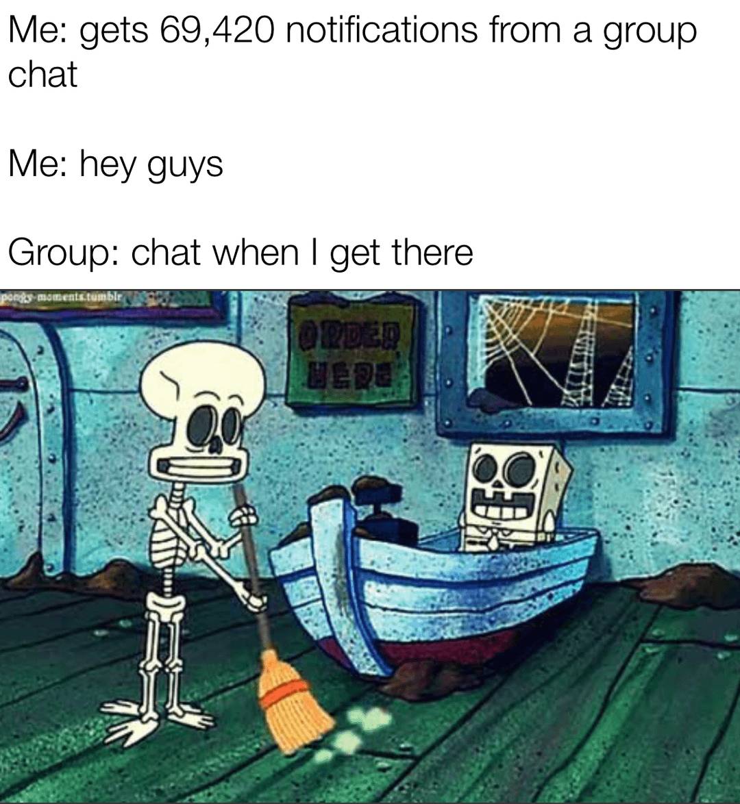 meme SpongeBob tentang notifikasi 