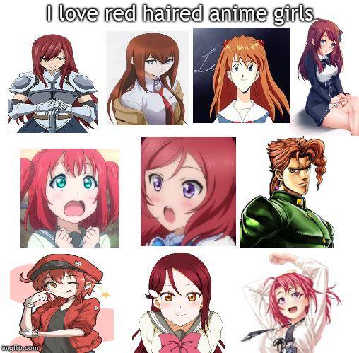 meme karakter anime rambut merah