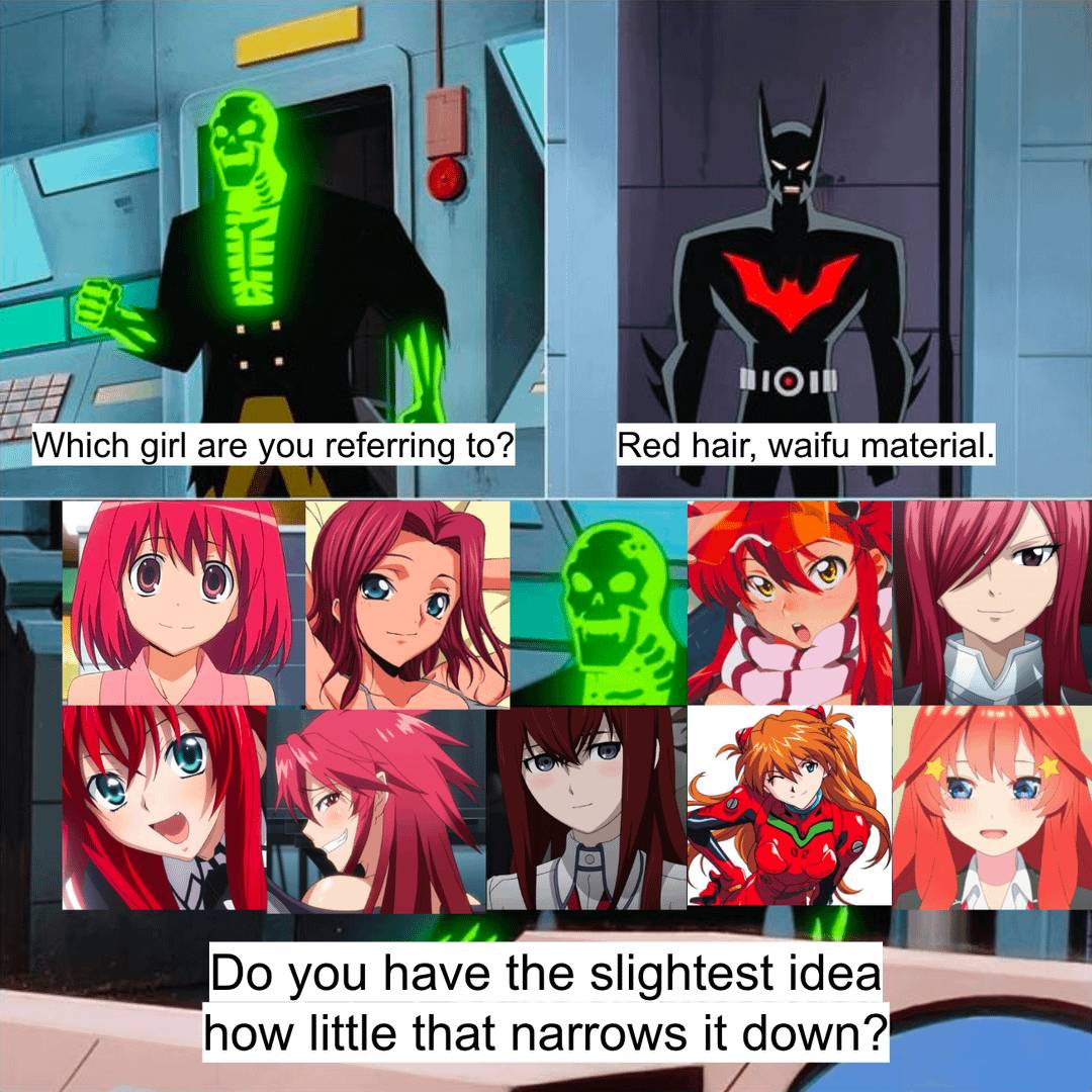meme karakter anime rambut merah