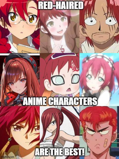 meme karakter anime rambut merah