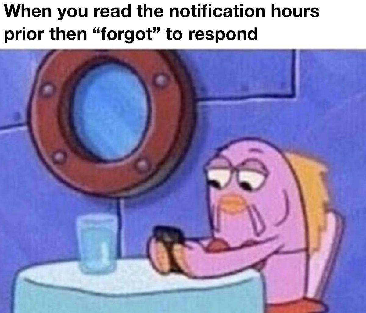 meme SpongeBob tentang notifikasi 