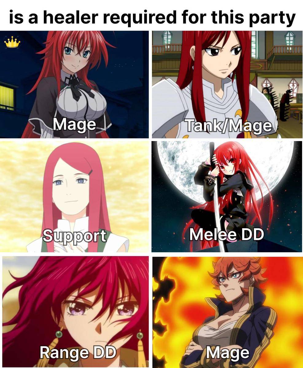 meme karakter anime rambut merah