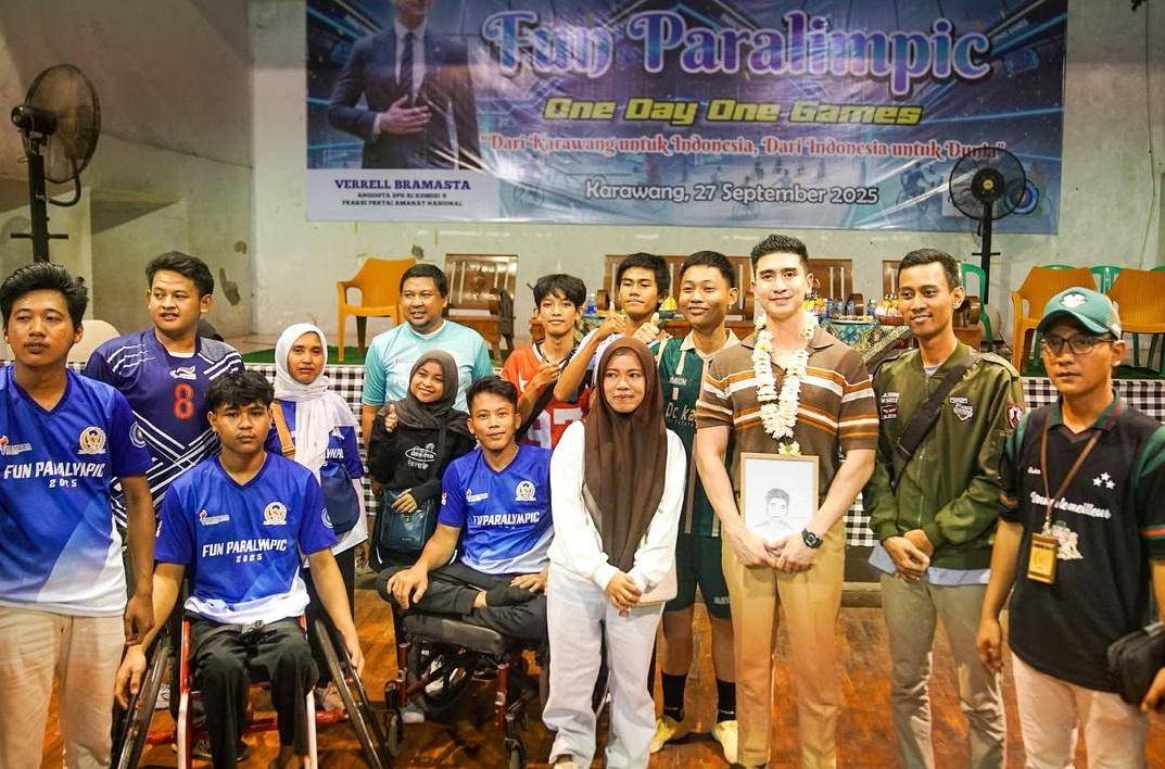 Verrell olahraga bareng atlet disabilitas 