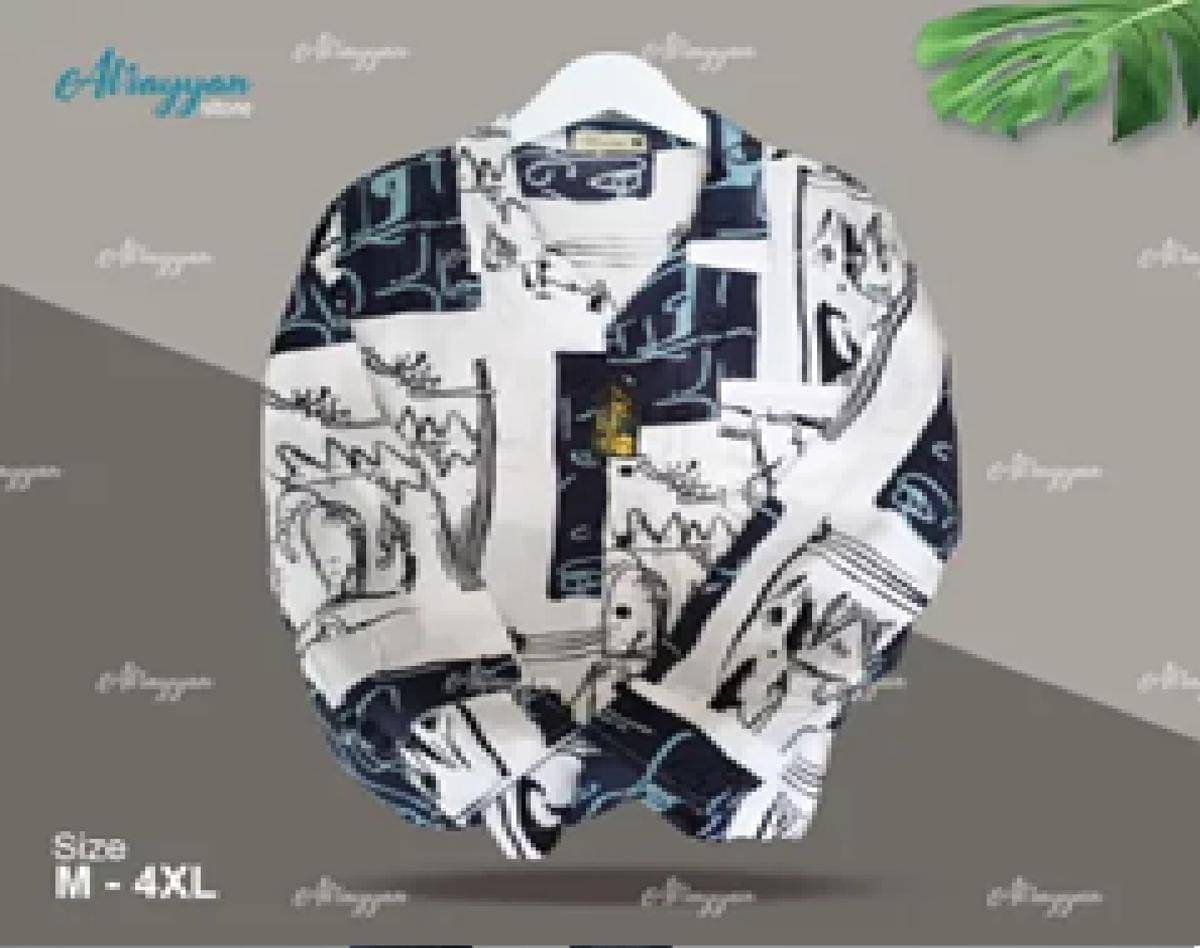 Alrayyan Kemeja Hawai Rayon Harera Lengan Panjang (www.lazada.co.id/Calderioz Shop)