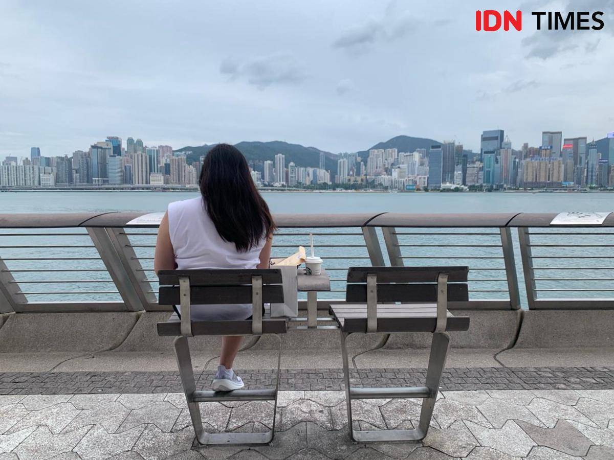 Potret turis di Avenue of Stars, Hong Kong