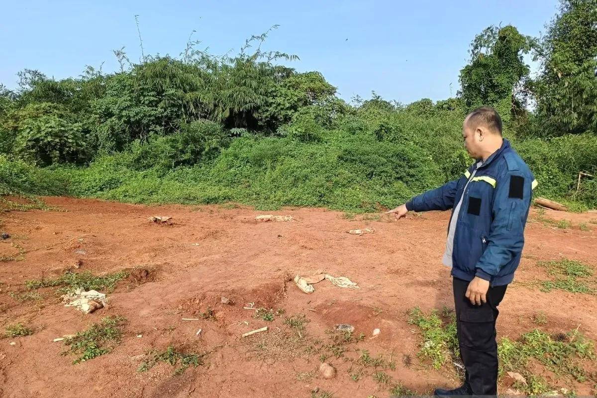 Lokasi proyek dimana ditemukan kerangka dan kafan (ANTARA/Polsek Pasar Kemis)