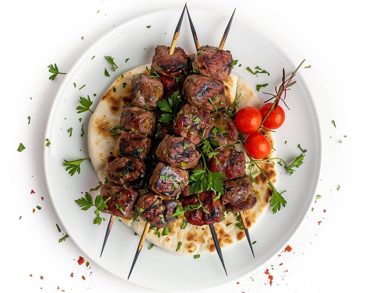 ilustrasi souvlaki (vecteezy.com/arcadesign)