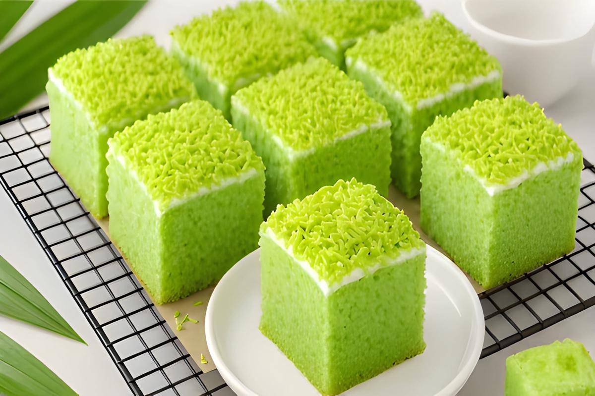 ilustrasi pandan cake kukus 